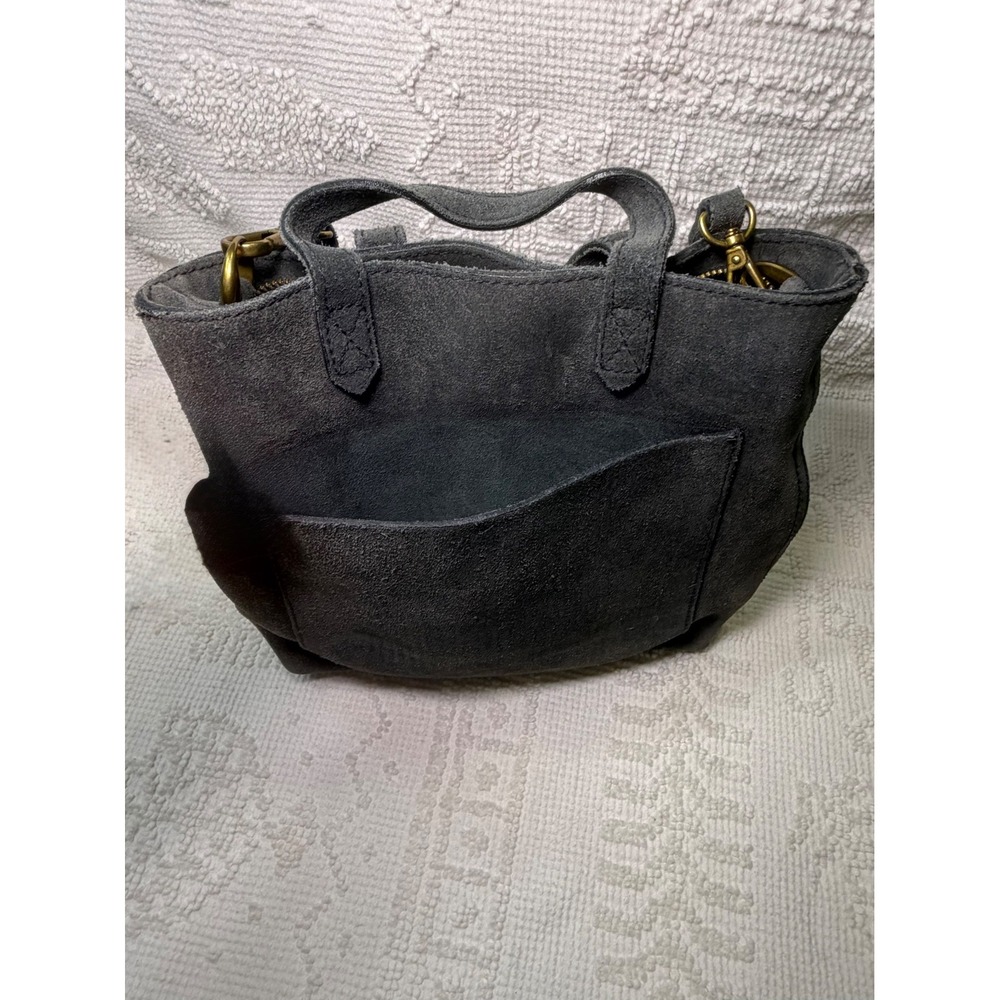 J.Crew Suede AE194 Crossbody Tote Gray‎ Medium Minimalist Boho Everyday Handbag